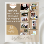 65 Pages Photobook Canva Template | Printable A4 Size for Friends & Family | Anniversary | Birthday